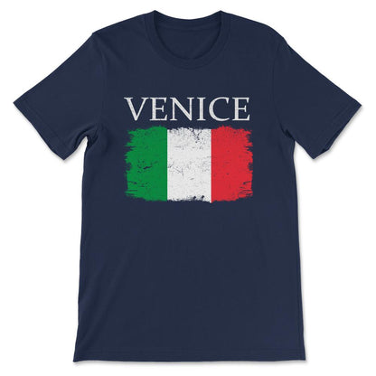 Venice Italy Flag Italy Tourist Venice Visitor Italy Team Gift Tee - - Navy