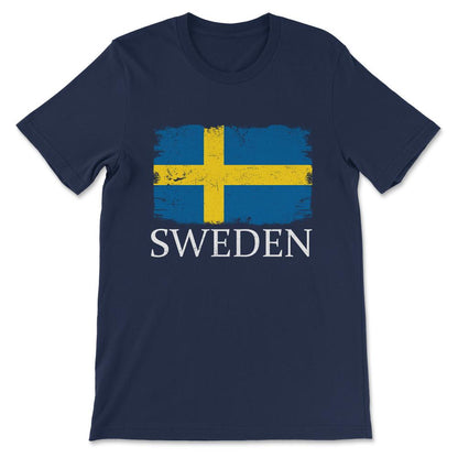 Sweden Country Flag Sweden Tourist Sweden Country Team Gift Tee - - Navy