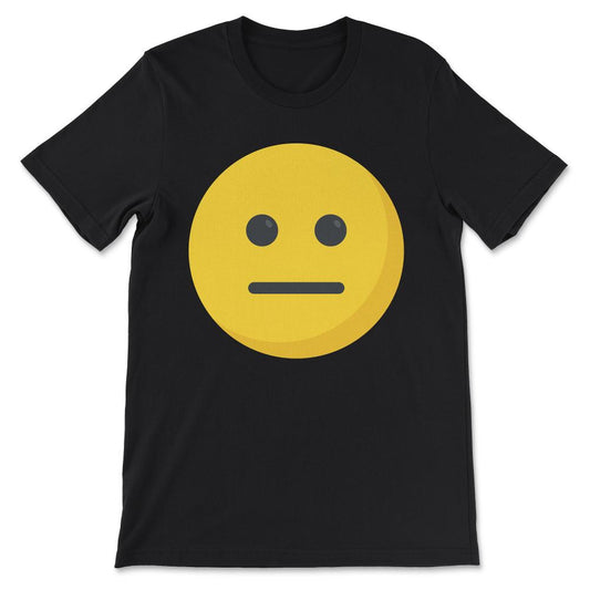 Funny Straight Face Emoticon Cute Neutral Face Emoticon design Gift - Black