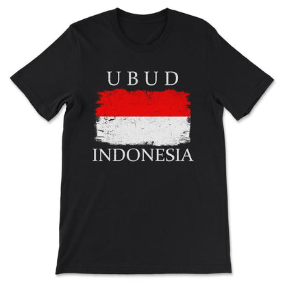 Ubud Bali Indonesia Ubud Visitor Indonesia Flag Ubud Tourist Gift Tee - Black