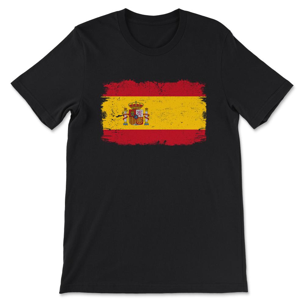 Spain Country Flag Spain Tourist Flag Spain Team Flag Gift Tee - - Black