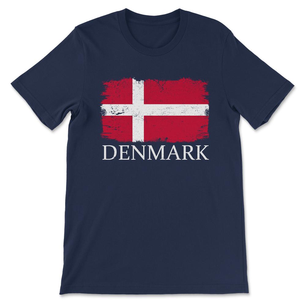 Denmark Country Flag Denmark Country Tourist Denmark Team Gift Tee - - Navy