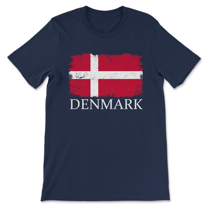 Denmark Country Flag Denmark Country Tourist Denmark Team Gift Tee - - Navy