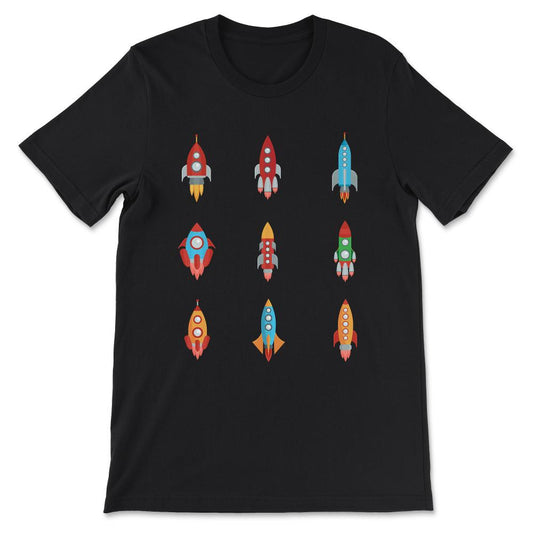 Rocket Ships Outer Space Gift Tee - Unisex T-Shirt - Black