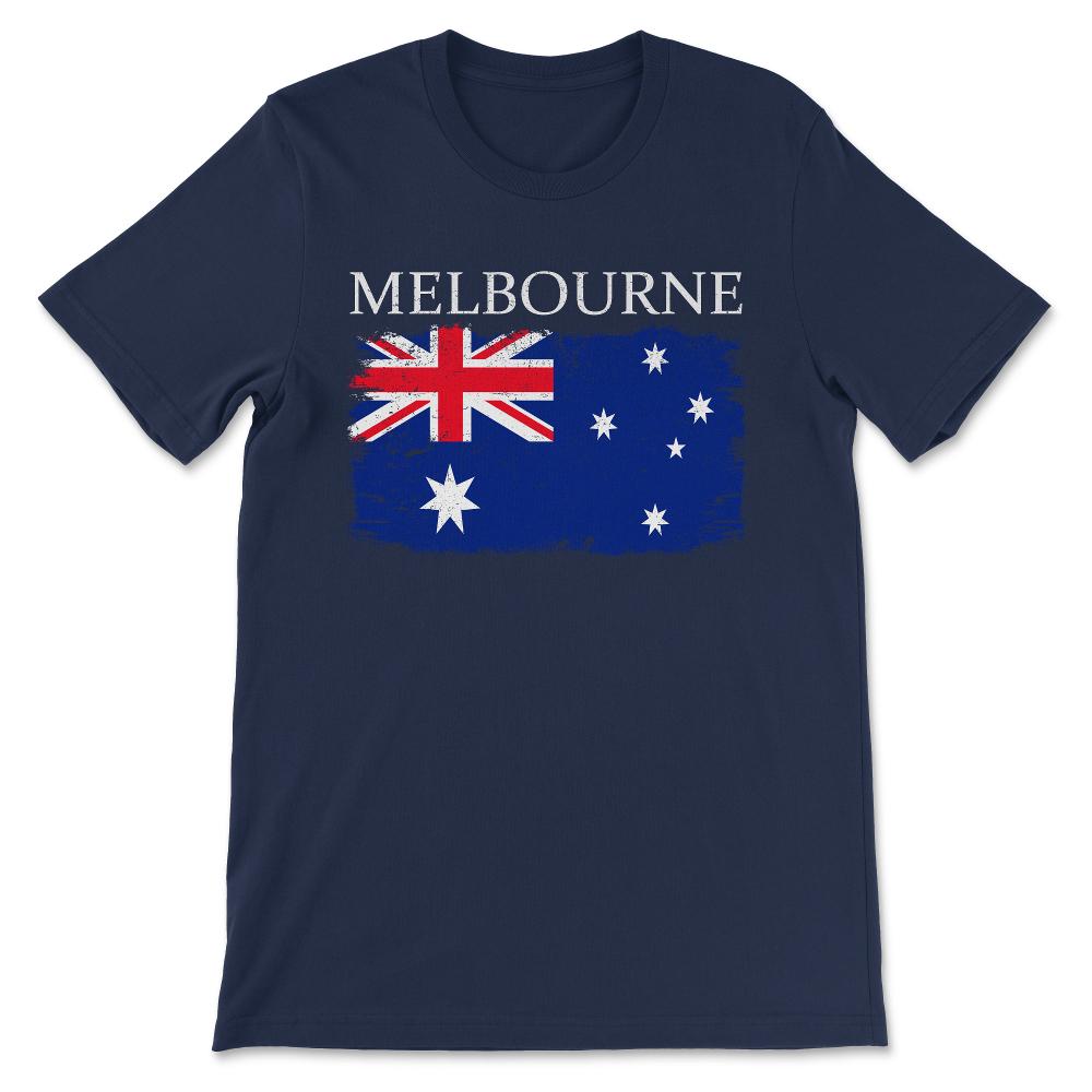 Melbourne Australia Flag Melbourne Tourist Australia Visitor Gift Tee - Navy