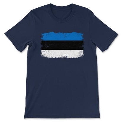 Estonia Country Flag Estonia Tourist Estonia Country Team Gift Tee - - Navy