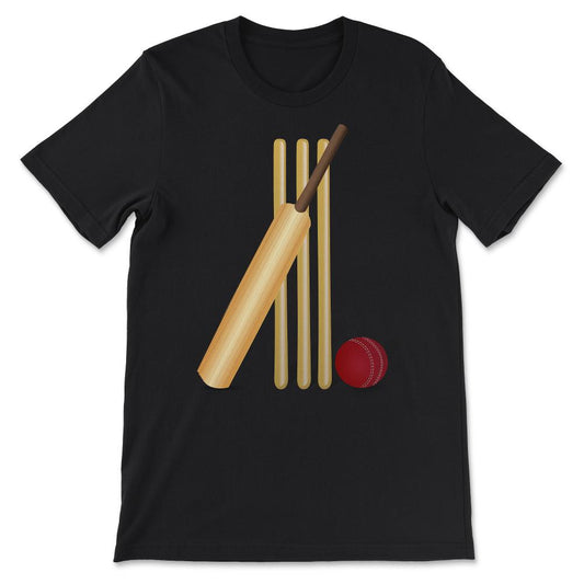 Cricket - Eat Sleep Cricket Repeat Cricketer Batsmen Bowler Gift Tee - Black