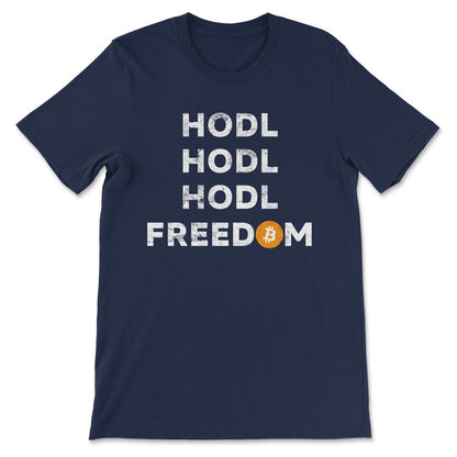 Bitcoin BTC Coin Crypto Trader Hodl Moon Future Freedom Gift Gift Tee - Navy