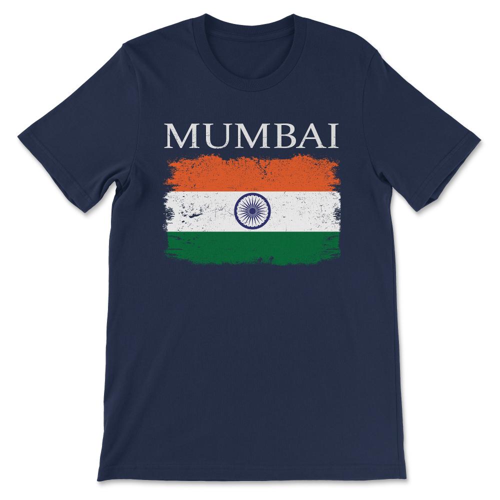 Mumbai India Flag Mumbai City India Tourist Indian Sports Gift Tee - - Navy