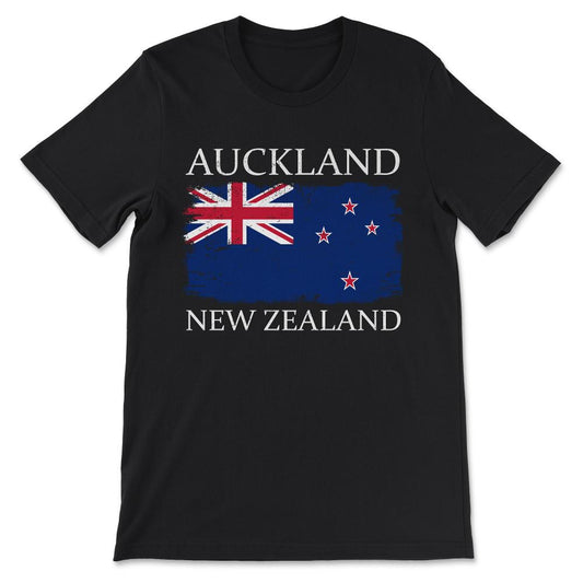 Auckland New Zealand Flag New Zealand Tourist Auckland Visitor Gift - Black