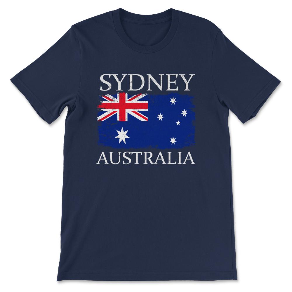 Sydney Australia Flag Sydney Tourist Australia Visitor Gift Tee - - Navy