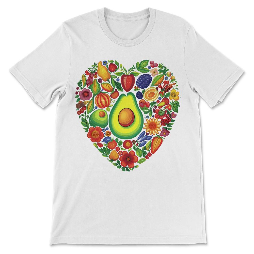 Done - Avocado Fruit Heart Fruitarian Flowers Vegan Food Strawberry - White