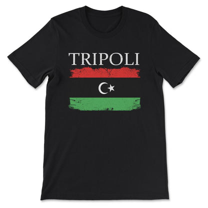 Tripoli Libya Flag Capital City Libya Tripoli Tourist Gift Tee - - Black