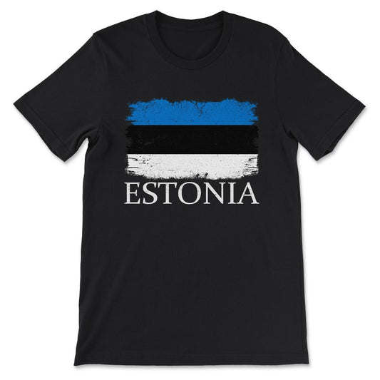 Estonia Country Flag Estonia Tourist Estonia Country Team Gift Tee - - Black
