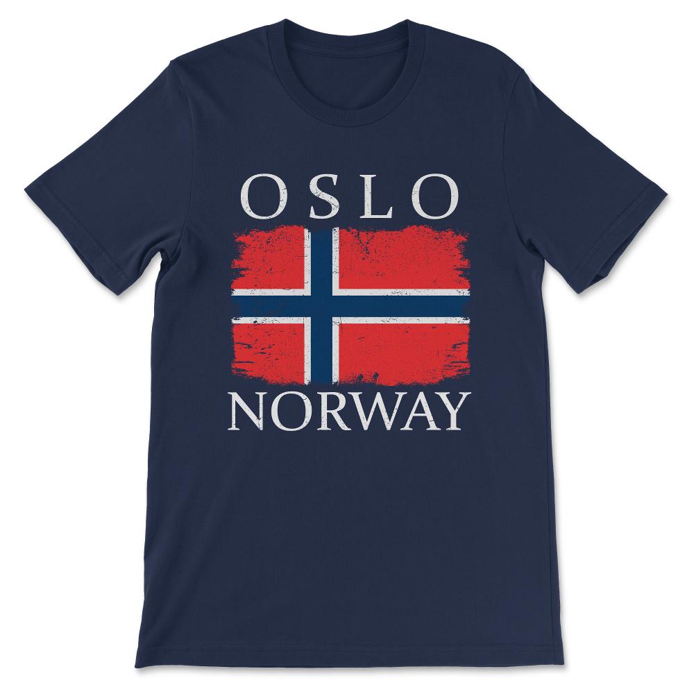 Oslo Norway Flag Capital Norway Oslo Visitor Norway Tourist Gift Tee - Navy