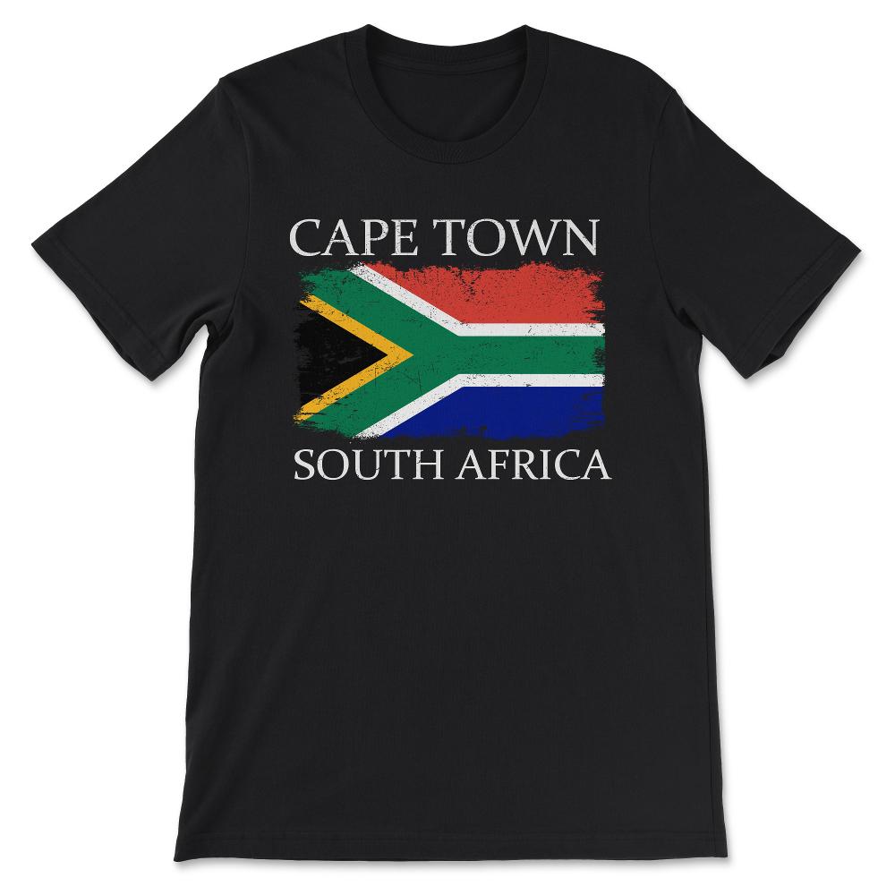 Cape Town South Africa Flag South Africa Country Visitor Gift Tee - - Black