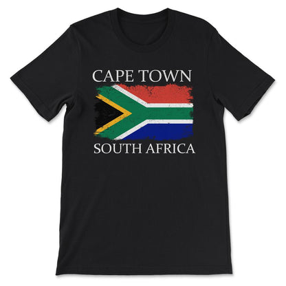 Cape Town South Africa Flag South Africa Country Visitor Gift Tee - - Black