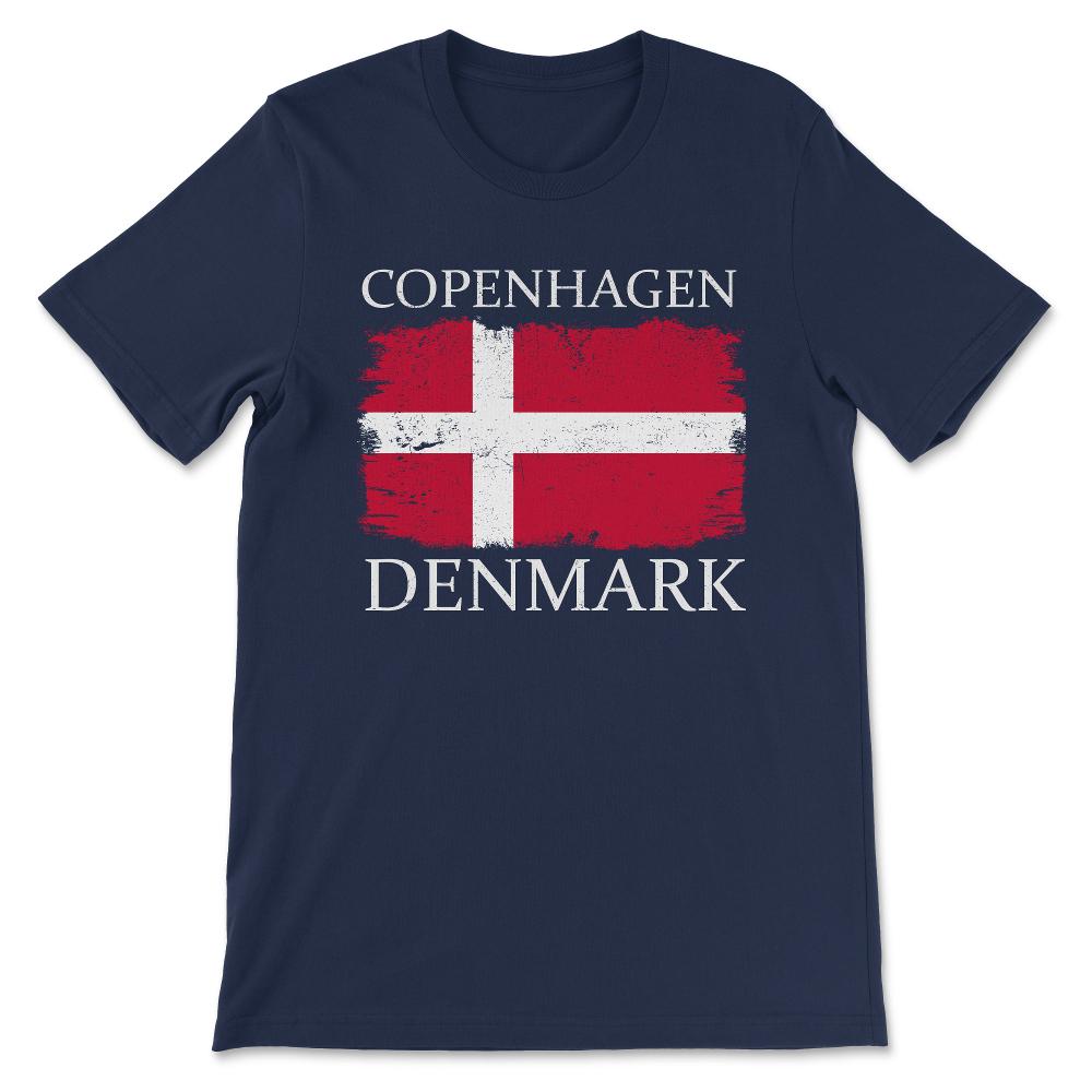 Copenhagen Denmark Flag Copenhagen Tourist Denmark Tourist Gift Tee - - Navy