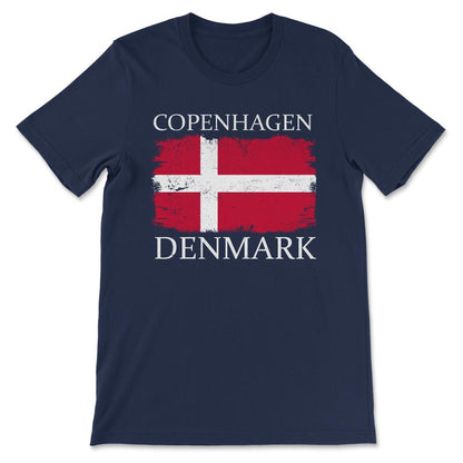 Copenhagen Denmark Flag Copenhagen Tourist Denmark Tourist Gift Tee - - Navy