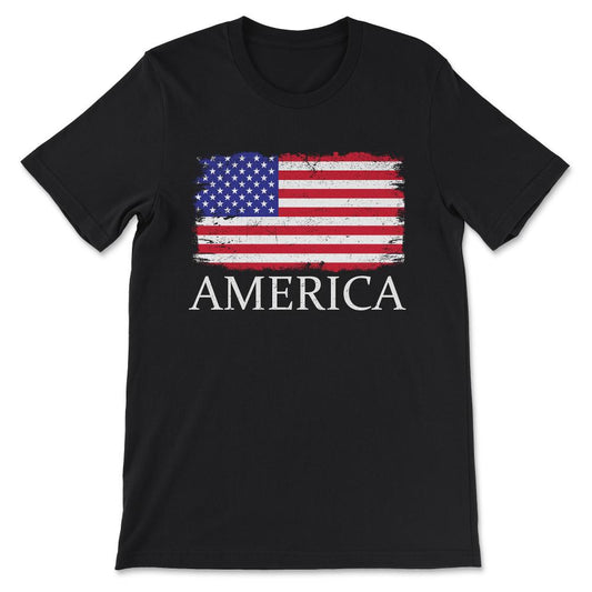 America USA Flag America Tourist American Team Flag Gift Tee - Unisex - Black