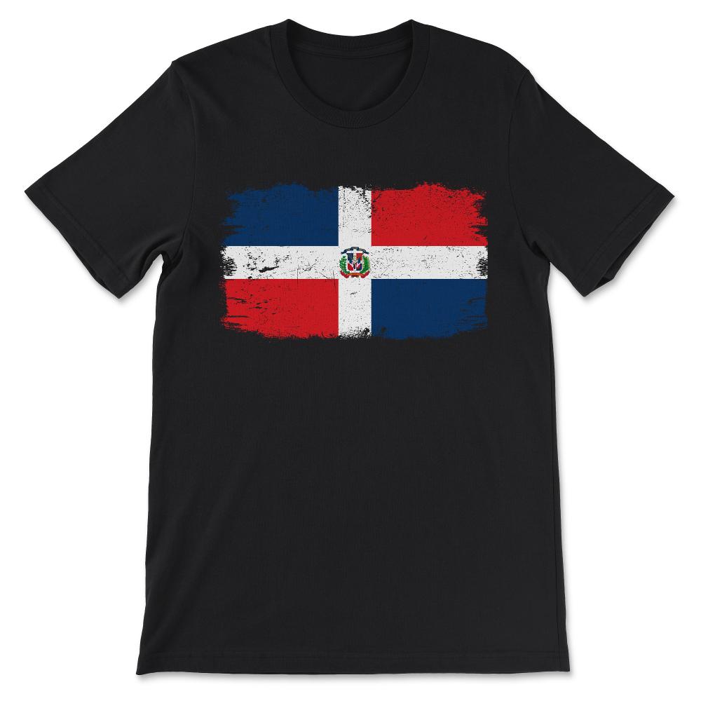Dominican Republic Country Flag Dominican Republic Tourist Gift Tee - - Black