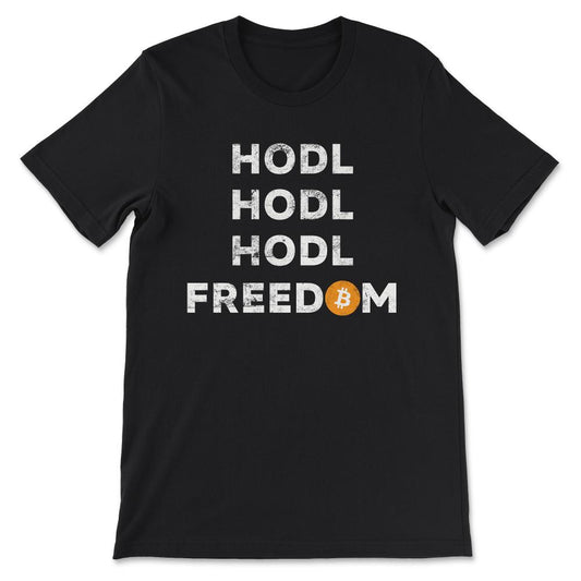 Bitcoin BTC Coin Crypto Trader Hodl Moon Future Freedom Gift Gift Tee - Black