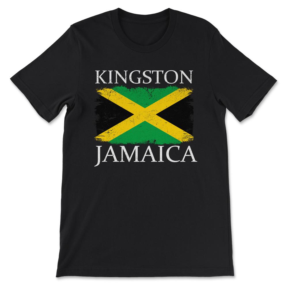 Kingston Jamaica Flag Jamaica Capital Jamaica Tourist Gift Tee - - Black