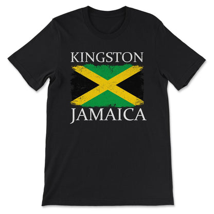 Kingston Jamaica Flag Jamaica Capital Jamaica Tourist Gift Tee - - Black