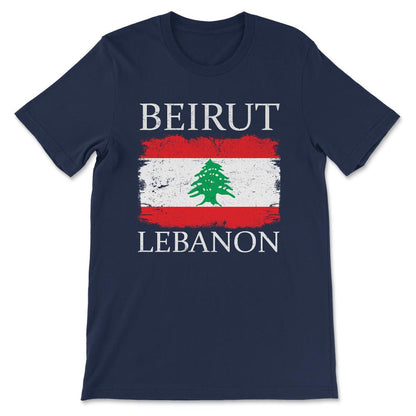 Beirut Lebanon Travelling Lebanese Tourist Arabic Beirut Gift Tee - - Navy