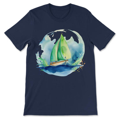 Boat Boating Sailor Sailboat Sailing Yachting Nautical Lover Gift Tee - Navy