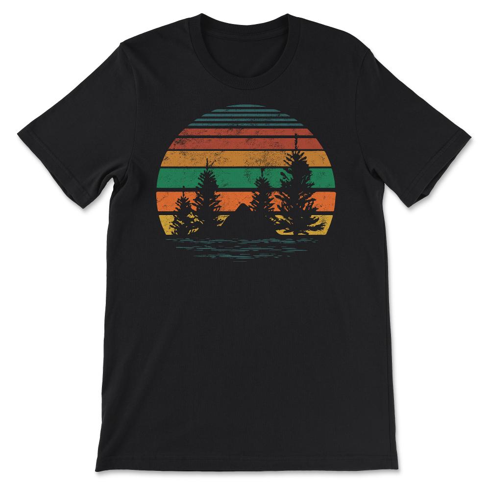 Vintage Scout Mountain Hiking Camping Forest Campers Hippie design - Black