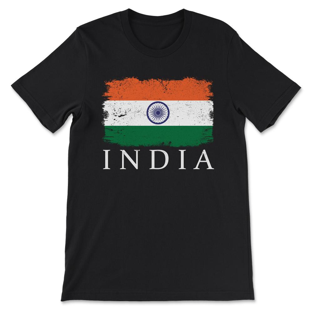 India Flag Indian Flag India Tourist India Team India Sports Gift Tee - Black