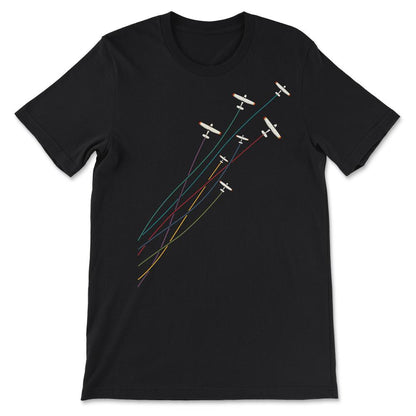 Pilot Vintage Flying Airplanes Aeroplane Pilot Birthday Gift design - Black