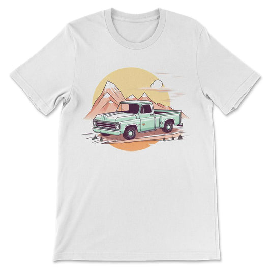 Truck Vintage Old Classic School American Pickup Retro Farm Gift Tee - White