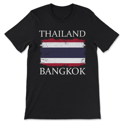 Thailand Flag Bangkok Thailand Tourist Capital Thailand Gift Tee - - Black