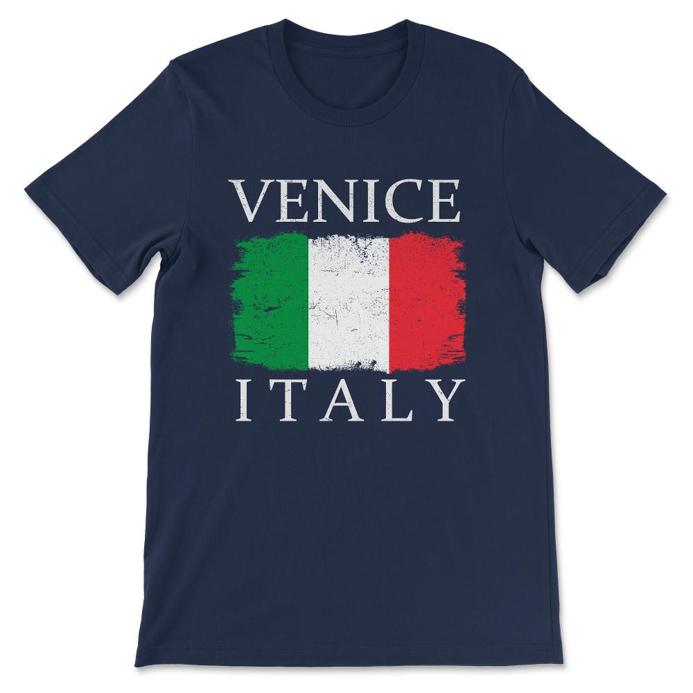 Venice Italy Flag Italy Tourist Venice Visitor Italy Team Gift Tee - - Navy