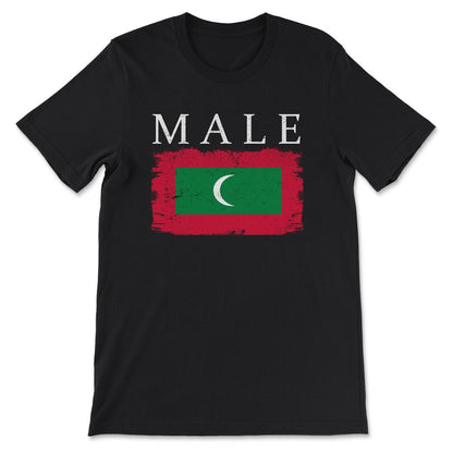 Male Maldives Flag Maldives Tourist Capital Maldives Gift Tee - - Black