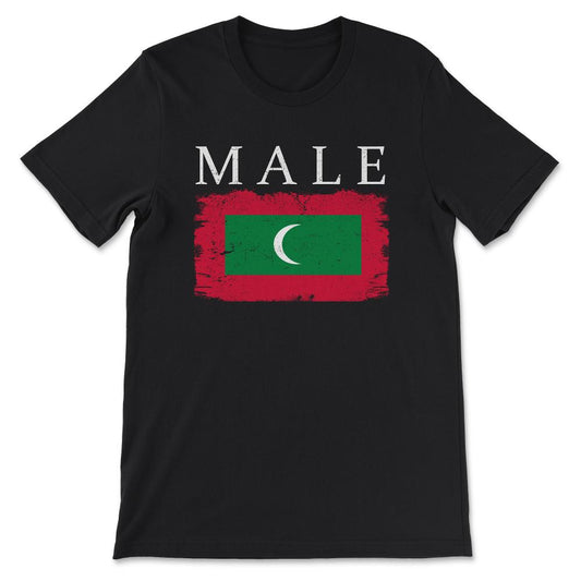 Male Maldives Flag Maldives Tourist Capital Maldives Gift Tee - - Black
