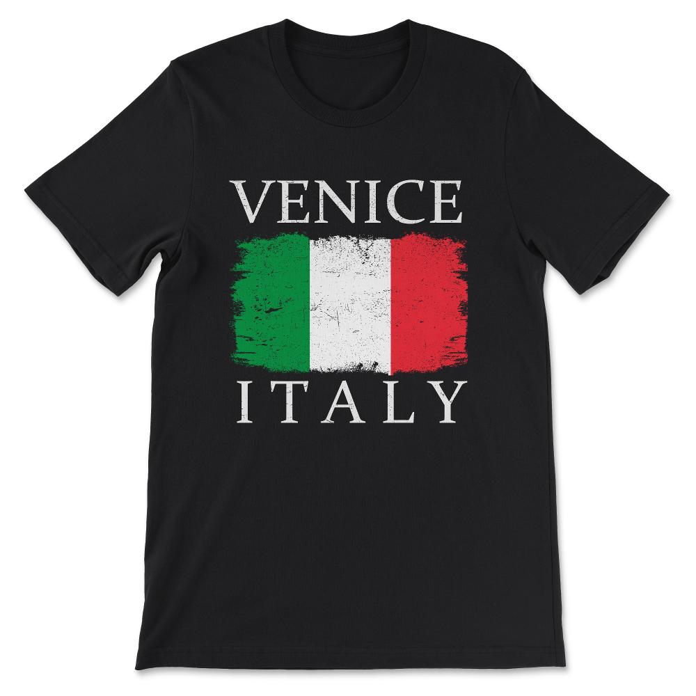 Venice Italy Flag Italy Tourist Venice Visitor Italy Team Gift Tee - - Black