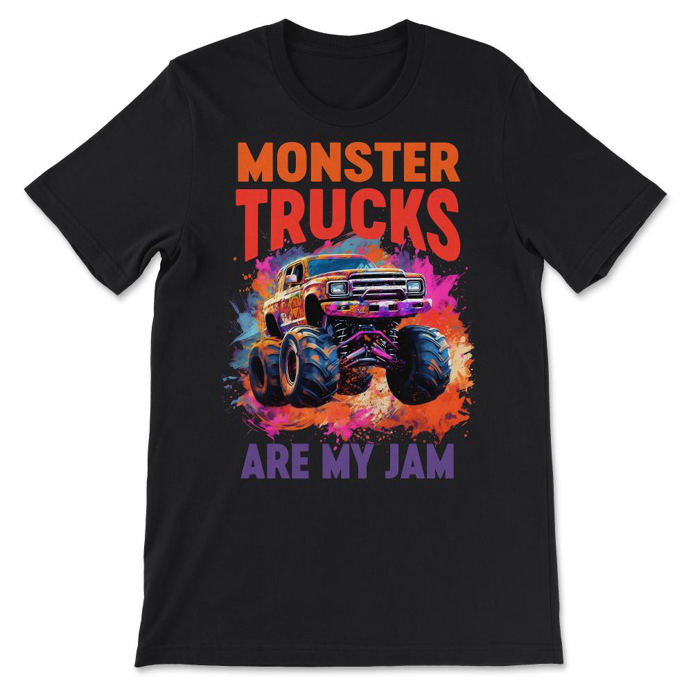 Monster Truck Big Retro Race Dad Trucker Lover Jam Vintage Gift Tee - - Black