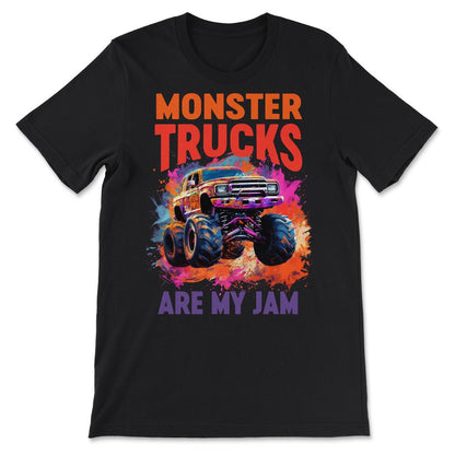 Monster Truck Big Retro Race Dad Trucker Lover Jam Vintage Gift Tee - - Black