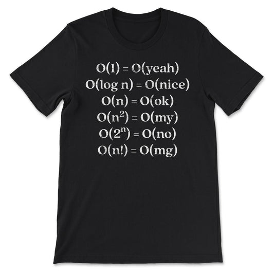 Funny programming graphic Alternative Big O Notation design Gift Tee - Black