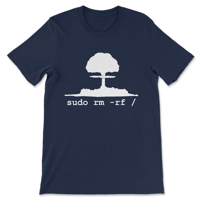 Linux - Funny Linux Command Sudo RM RF for Men Women Linux Gift Tee - - Navy