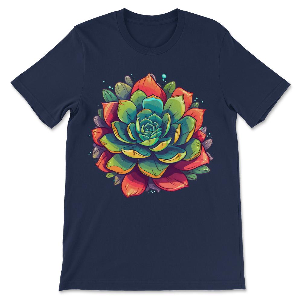 Cactus Blooming Cacti Succulent Lover Wildflower Flower Cute Gift Tee - Navy