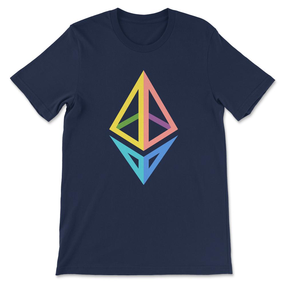 Ethereum Logo ETH Coin Crypto Bitcoin Trader Miner Gift Gift Tee - - Navy