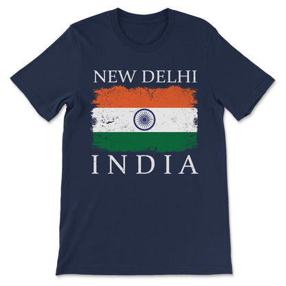 New Delhi India Flag India Tourist India Team Capital India Gift Tee - Navy