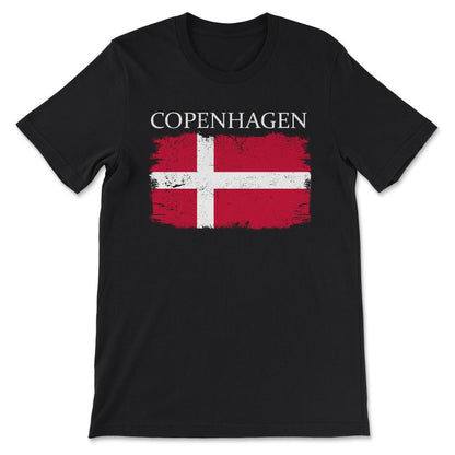 Copenhagen Denmark Flag Copenhagen Tourist Denmark Tourist Gift Tee - - Black