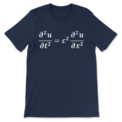 Wave Equation Physicist Physics Teacher Acoustic Sound Waves Gift Tee - Navy