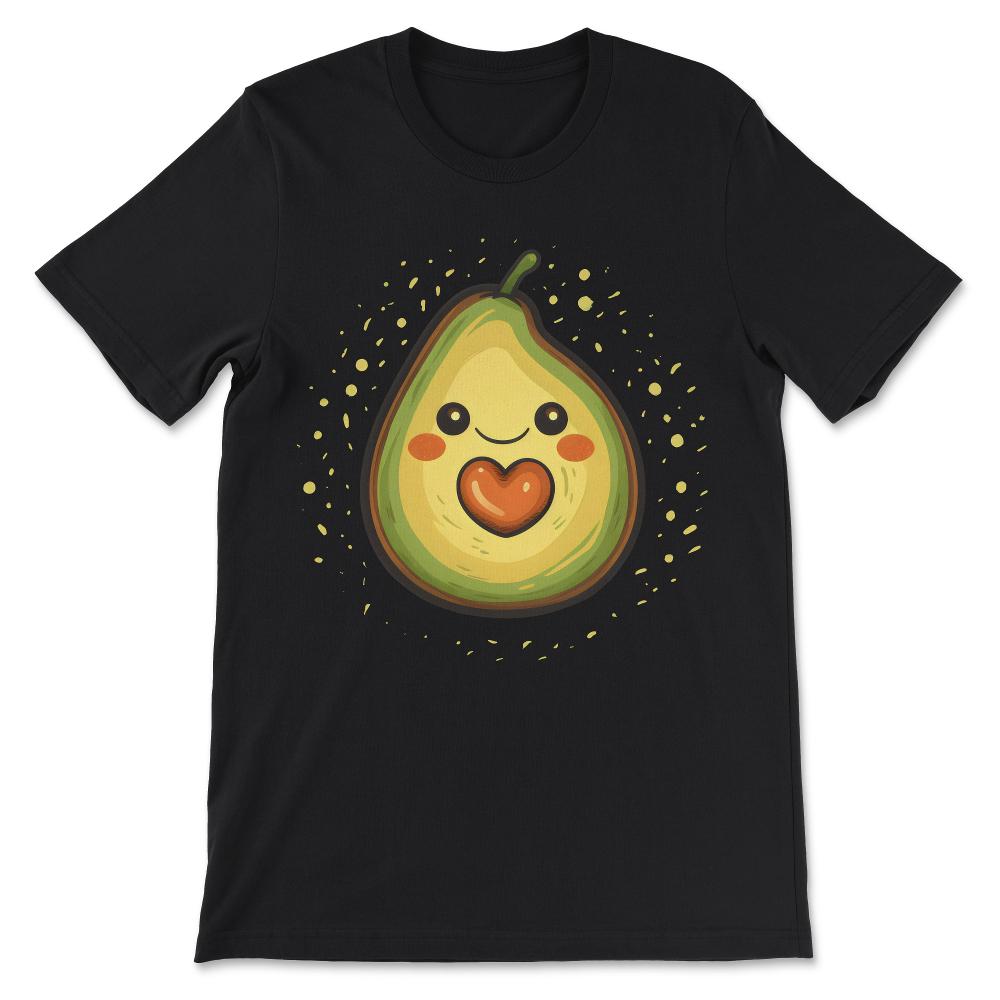 Avocado Cute Funny Heart Mamacado Mama Pregnant Guacamole Gift Tee - - Black