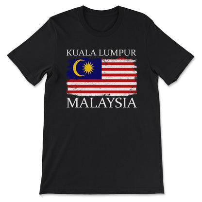 Kuala Lumpur Malaysia Flag Malaysia Tourist Capital Malaysia Gift Tee - Black